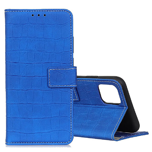 Wewoo Housse Coque Pour Galaxy Note10 Lite / A81 Crocodile Texture en cuir à rabat horizontal avec support et portefeuille et fentes cartes et cadre photo bleu