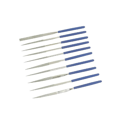 Silverline Jeu de 10 limes aiguilles diamantées 140 mm 633509