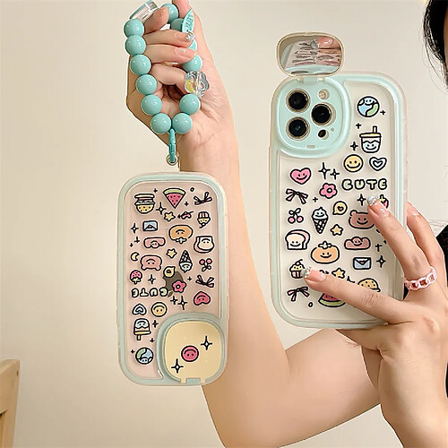 GUPBOO Étui pour iPhone11ProMax Autocollant de dessin animé plein écran Support de miroir pour étui de téléphone portable japonais et coréen