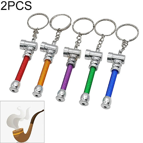 Wewoo 2 pièces en aluminium couleur bonbon porte-clés petit tuyau livraison de aléatoire