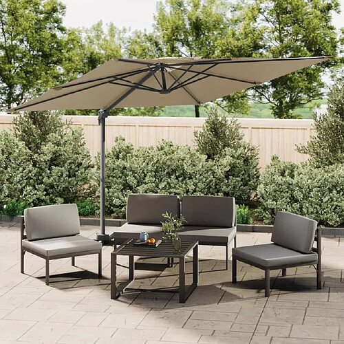 vidaXL Parasol cantilever à double toit Taupe 400x300 cm