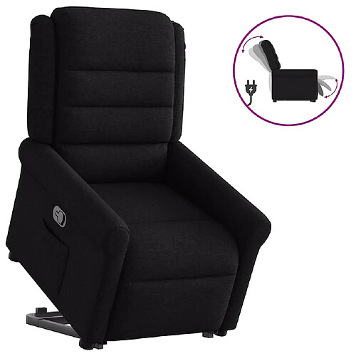 vidaXL Fauteuil inclinable noir tissu