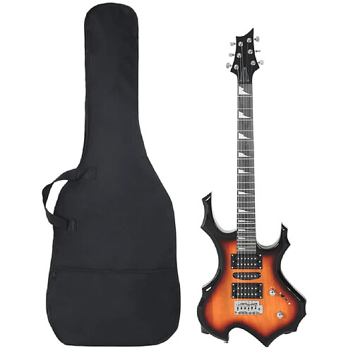 vidaXL Guitare électrique pour débutants et sac marron et noir 4/4 39"