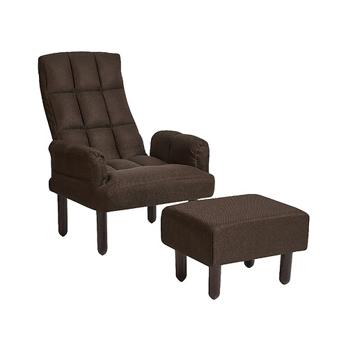 Beliani Fauteuil OLAND Lin Marron foncé