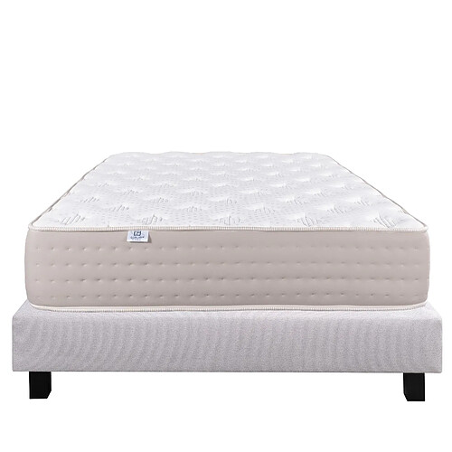 LUXURY LITERIE Ensemble matelas Dreamlux 90x190 cm + sommier gris ep20cm