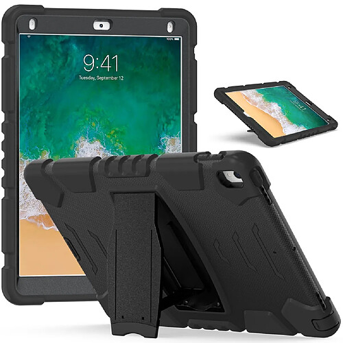 Coque en TPU + Silicone Résistant aux impacts avec béquille noir pour votre Apple iPad Pro 10.5 pouces (2017)/iPad Air 10.5 pouces (2019)