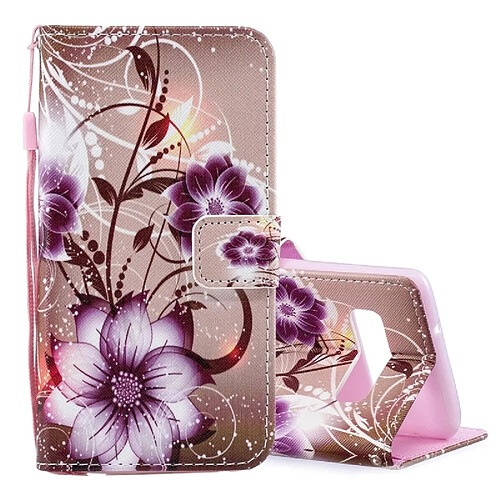 Wewoo étuis en cuir Coque Housse Étui à rabat horizontal avec motif Lotus pour Galaxy S10, porte-cartes et emplacements pour cartes