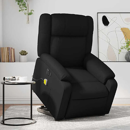 vidaXL Fauteuil inclinable de massage électrique noir similicuir