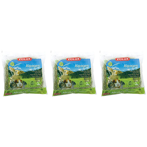 ZOLUX Foin Alpage premium pour rongeurs (Lot de 3).