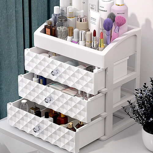 Universal Grandes boîtes de rangement de cosmétiques à trois tiroirs, accessoires de maquillage, organisateurs, rouges à lèvres, vernis à ongles, boîtes de cosmétiques