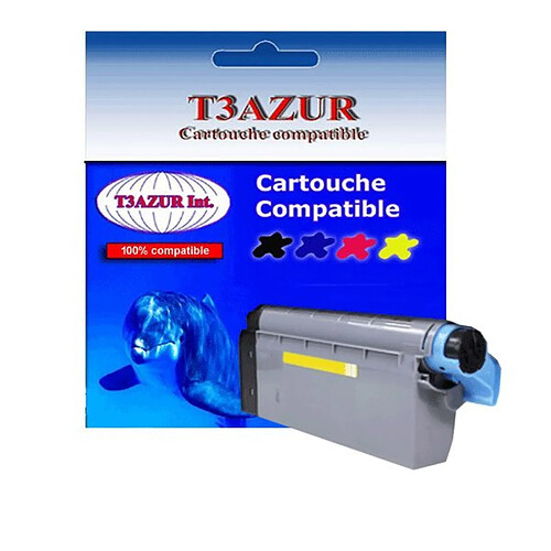 T3Azur Toner Laser compatible OKI C612 , 46507505 Jaune