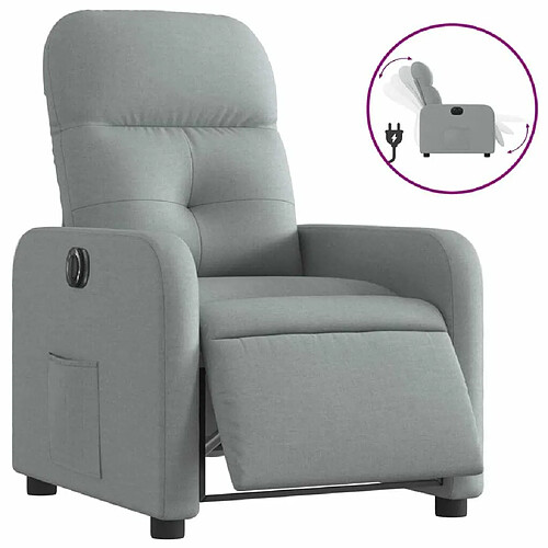 Maison Chic Fauteuil Relax pour salon, Fauteuil inclinable électrique Gris clair Tissu -GKD82168