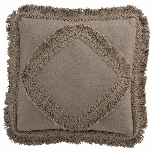 Paris Prix Coussin Déco Bord Floches 45x45cm Taupe