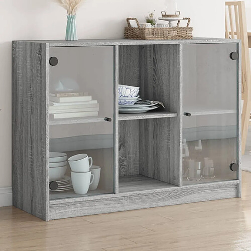 vidaXL Buffet sonoma gris 102x37x75,5 cm bois d'ingénierie