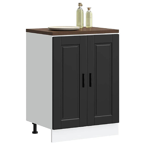 vidaXL Armoire de cuisine Porto noir bois d'ingénierie