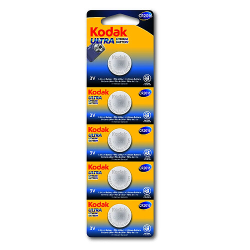 KODAK - Pile - Ultra Lithium - CR 2016 - pack de 5 - Multicolore