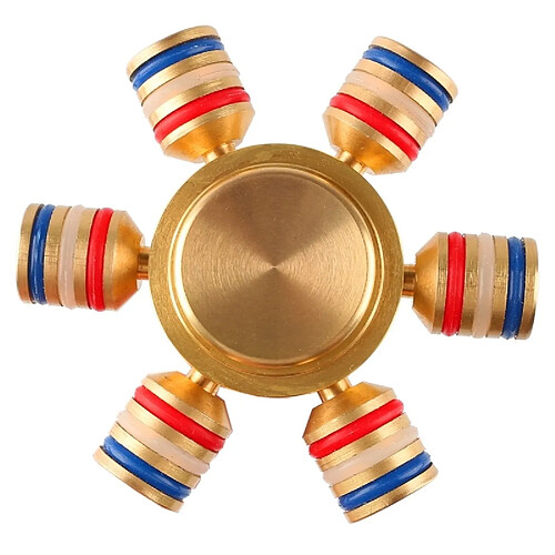 Wewoo Hand Spinner pour Enfants et Adultes, Temps de Rotation 1.5 Minutes, Grand Roulement de Perles en Acier, Six Feuilles Métal Fidget Jouet Anti-Anxiété avec Lumière Fluorescente