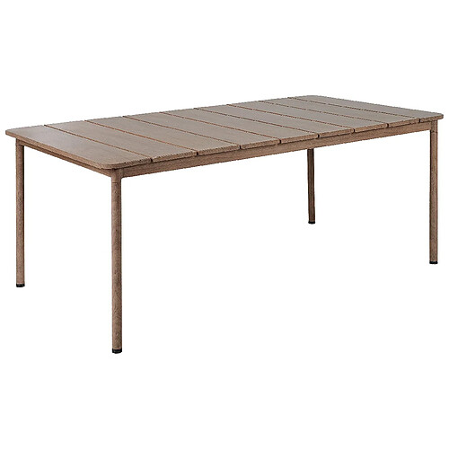 Beliani Table de jardin 185x96 cm Métal Bois foncé FLAVIA