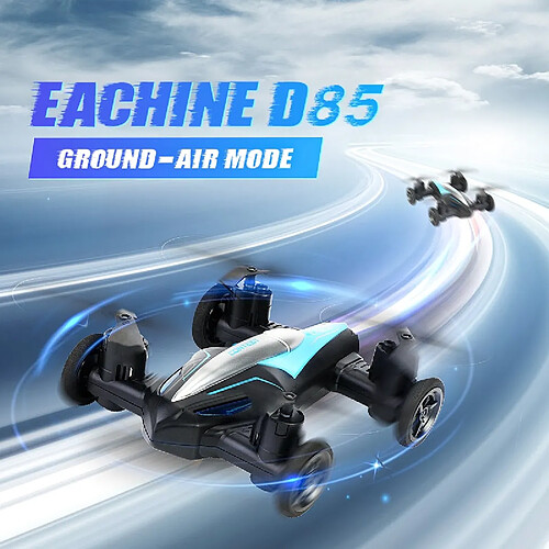 Universal D85 2 dans 1 drone air-sol voiture 2.4G double mode course mini drone professionnel RC voiture quadricoptère jouets inutiles pour les enfants(Bleu)