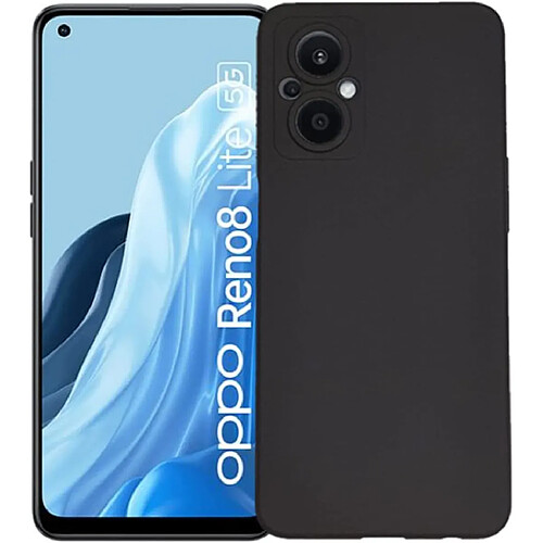 Coque Silicone Couleur Noire Pour Oppo Reno 8 Lite 5G Little Boutik®