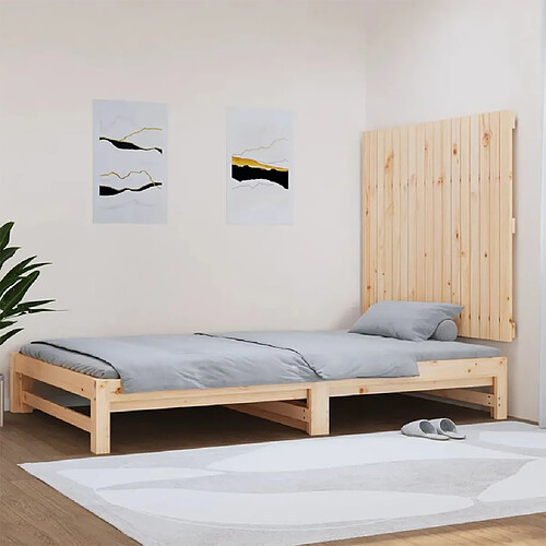 vidaXL Tête de lit murale 108x3x90 cm Bois massif de pin