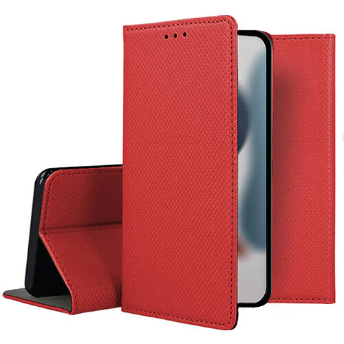 Htdmobiles Housse pour Apple iPhone 15 Plus - etui coque pochette portefeuille + verre trempe - ROUGE MAGNET