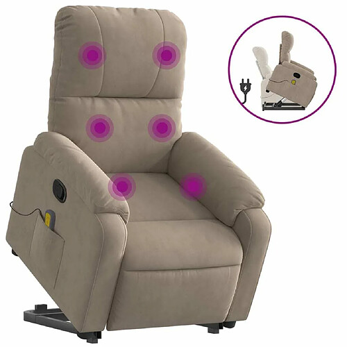 Maison Chic Fauteuil Relax pour salon, Fauteuil inclinable de massage taupe tissu microfibre -GKD30266