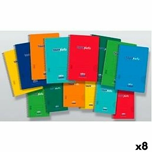 BigBuy Office Cahier Multicouleur quarto 8 Pièces