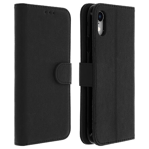 Avizar Housse Apple iPhone XR Etui Clapet Porte-carte Fonction Support Vidéo Noire