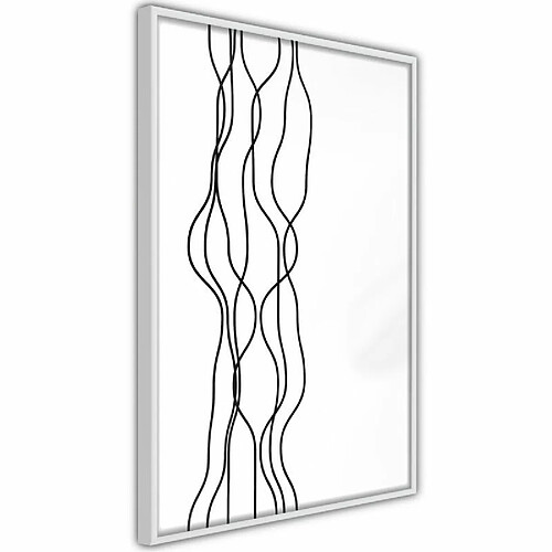 Paris Prix Affiche Murale Encadrée Wavy Lines 40 x 60 cm Blanc