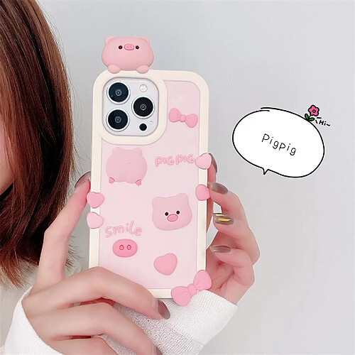 GUPBOO Étui pour iPhone13 Mignon amour arc tirelire fille étui de téléphone portable doux