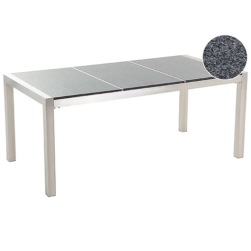 Beliani Table de jardin Pierre Gris GROSSETO