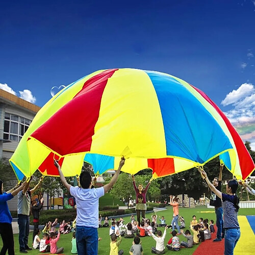 Wewoo Jeux d'éveil extérieur pour les familles / jardins d'enfants / parcs d'attractions / / 3.6m Enfants Jeu Exercice Sport Jouets Arc-En Parapluie Parachute Jouet Amusant avec 8 Sangles de Poignée