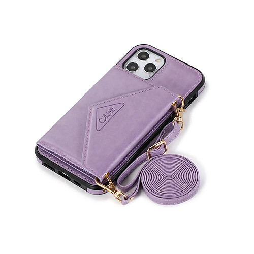 F66 Téléphone mobile Triangle Triangle Messenger Shell Shell Téléphone portable Holster de portefeuille anti-goutte pour iPhone 12 Pro Max