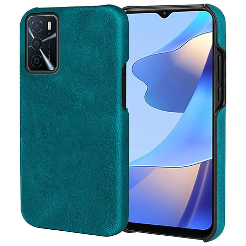 Coque en TPU + PU anti-griffes, cyan pour votre Oppo A16/A16s/A54s