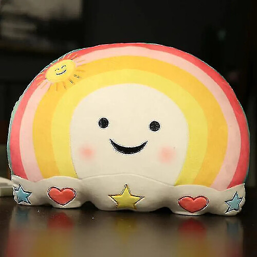 Universal Smile Plux Rainbow Clow Oreiller en peluche Jouet arc-en-ciel durs avec un visage de lapin à la licorne Face à la maison