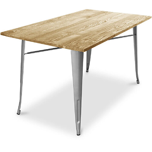 ICONIK INTERIOR Table à manger Stylix - 140 cm - Bois léger Acier