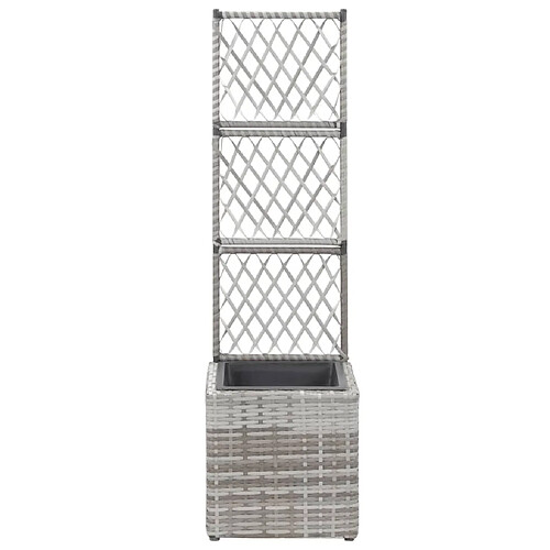 Maison Chic Jardinière,Lit surélevé - Bac à fleurs - pot de fleur en treillis 1 pot 30x30x107 cm Résine tressée Gris -GKD16444