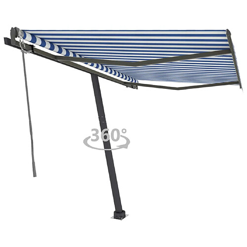 vidaXL Auvent automatique sur pied 350x250 cm Bleu/Blanc