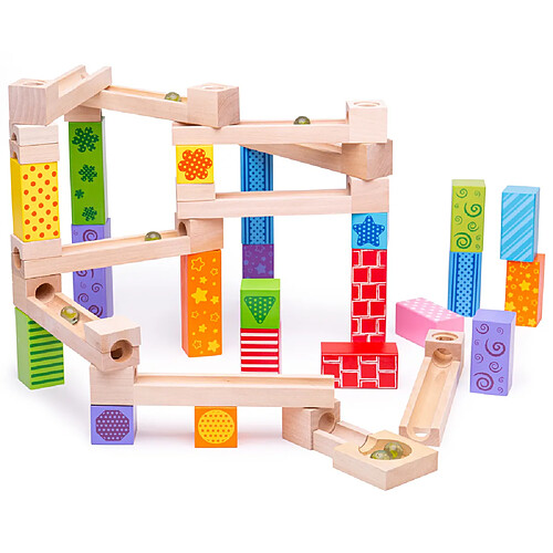 Bigjigs Toys Ensemble de jeu Marble Run de 53 pièces