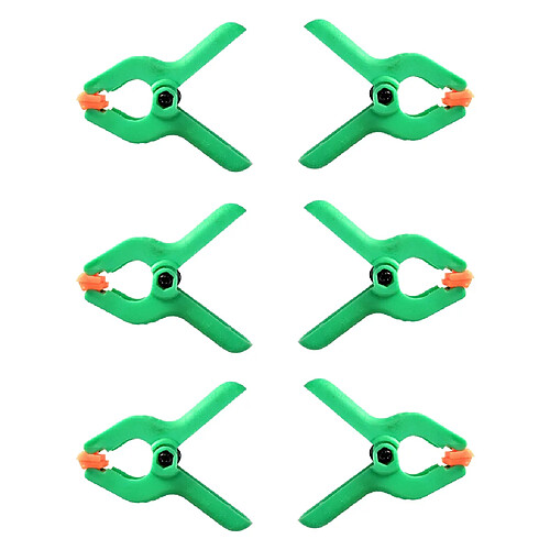 6pcs 2 Pouces En Plastique En Nylon Ressort Pince Photographie Fond Un Clips Vert