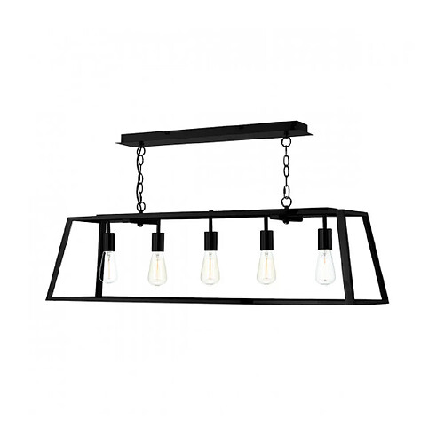 Luminaire Center Suspension Academy Noir mat,verre 5 ampoules 33cm