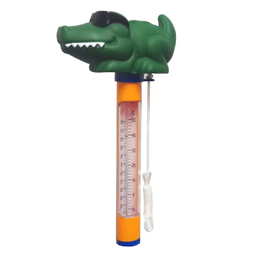 thermomètre de piscine et spa flottant compteur de température de l'eau crocodile dans des verres