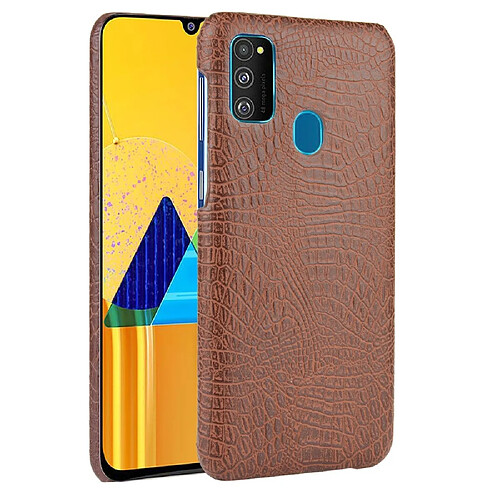 Wewoo Coque Rigide Pour Galaxy M30s antichoc Crocodile Texture PC + Etui en PU Marron