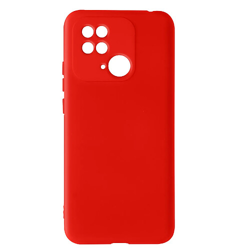 Avizar Coque Xiaomi Redmi 10C Semi-rigide Soft-touch Fine rouge