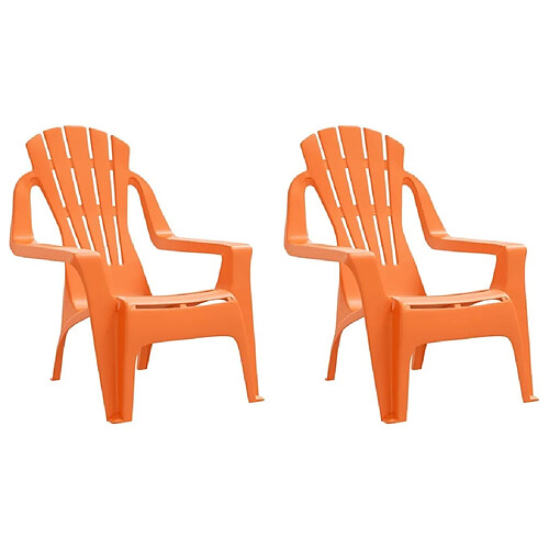 Maison Chic Lot de 2 Chaises de jardin,Fauteuil d'extérieur pour enfants orange 37x34x44 cm PP -MN48319