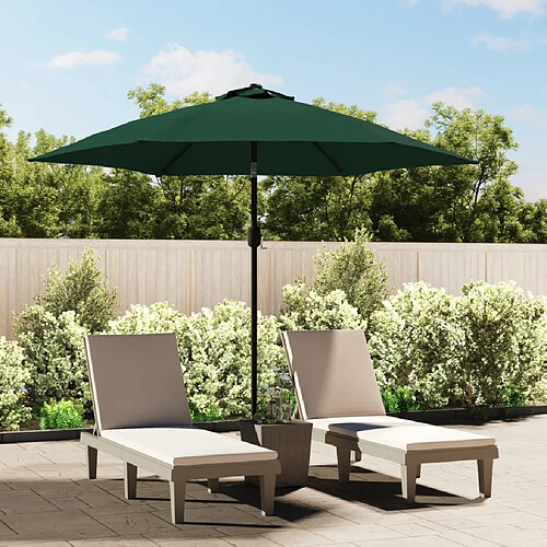 vidaXL Tissu de remplacement pour parasol d'extérieur Vert 300 cm