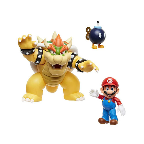 Jakks Pacific World of Nintendo - Pack 3 figurines Mario vs. Bowser Lava Battle 6-15 cm