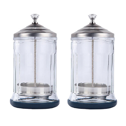 2x Salon Barber Désinfection Jar Container Stérilisateur Jar Cup Bouteille S