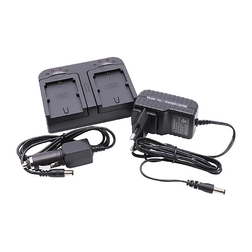 vhbw Chargeur de batterie double compatible avec Canon XC10, XC15 batterie appareil photo digital, DSLR, action cam